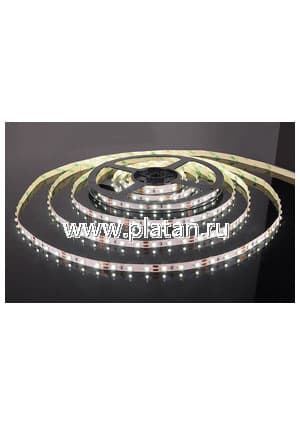 60LED-4.8W-IP20-12V БЕЛЫЙ, Лента светодиодная, 60SMD(3528)/m, 4.8Вт/м,12В, цена за катушку 5м
