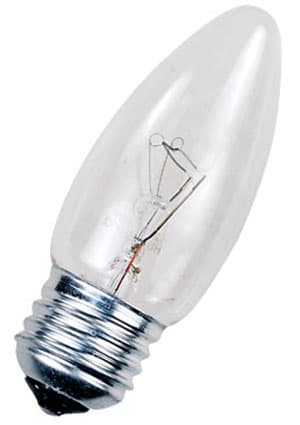 60C1/CL/E27, Лампа  60Вт, свеча прозрачная, цоколь E27