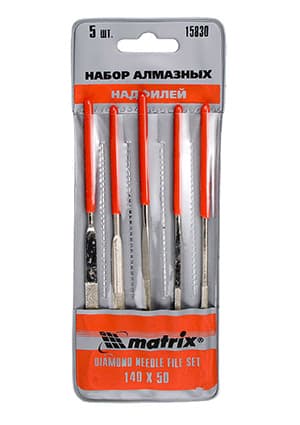 15830, Набор надфилей алмазных 5пр. (140х50х3)