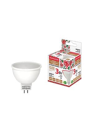 SQ0340-0126, Лампа светодиодная MR16-3 Вт-230 В-3000 К GU5,3 Народная