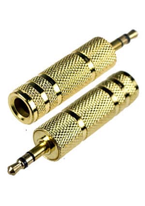 2-106G, переход 3.5мм "шт" стерео - 6.35мм "гн" стерео металл "позол."