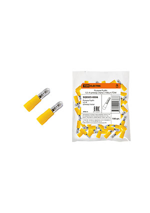 SQ0505-0006, РшИп 5,5-4 штекер (папа) желтый на пр.6мм2