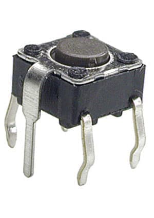 0643GHIM-130G-G, кнопка такт. 6х6 с заземл. h=4.3мм (аналог TS-A1PG-130 SWT2)