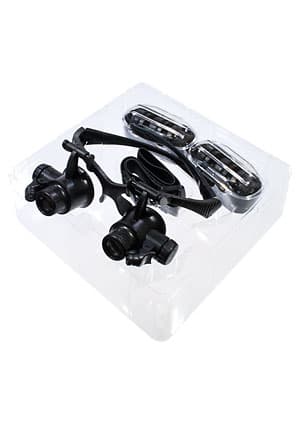 9892G, Очки с LED подсветкой насадками 10х/15х/20х/25х, черный