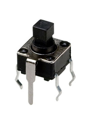 0673GHIM-130G-G, кнопка тактовая 6х6 с заземл. h=7.3мм