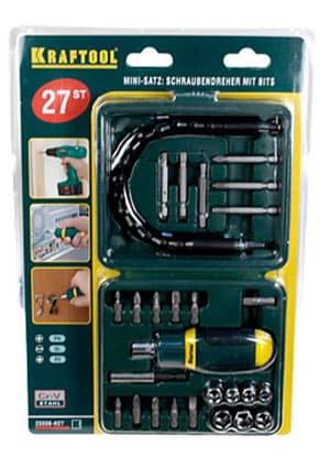 25556-H27, отвертка реверс. с битами и торц.головками 27предм.