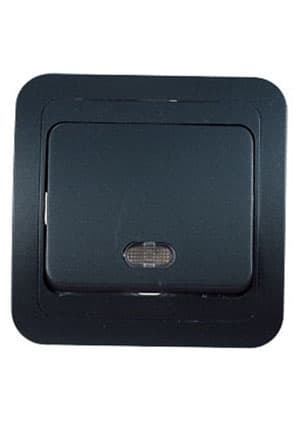 26821 ВЫКЛЮЧАТЕЛЬ СКРЫТ.УСТ.1 КЛ. С ПОДСТВЕТКОЙ (АНТРАЦИД.)