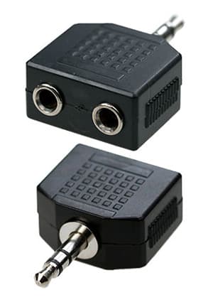 2-055(NP-564), переход 3.5мм "шт" стерео - 2 x 3.5мм "гн" стерео плас.