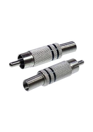 1-208 BLACK, штекер RCA металл на кабель пайка черный 2 полосы