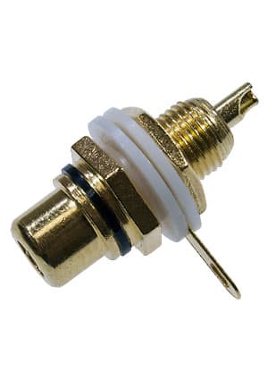 1-291G(RS-115G), гнездо RCA металл с изолятором на корпус черный "позолоченный"