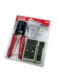 12-6104, Набор, кримпер под TP8P8C/6P6C, Тестер каб.,разъемы 8P8Cи6P6C по10 шт