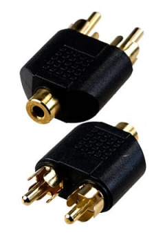2-229G, переход 2 x RCA "шт" - 3.5мм "гн" стерео пластик
