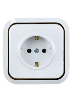 11208 РОЗЕТКА ОДИНАРНАЯ С ЗАЗЕМ.16А 250В(БЕЛ/ЗОЛ.) СКРЫТ.УСТ.