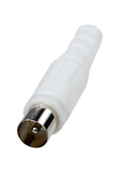 4-002 WH, разъем телевизионный "шт" пластик на кабель винт белый