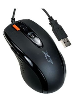 A4TECH X-710BK, Мышь игровая, память 16Кб, 2000dpi, черная