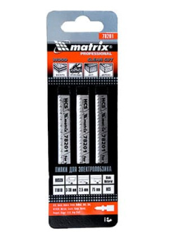 78201, Полотно для  эл.лобзика,по дереву. 75х2,5мм(3шт) Т101В