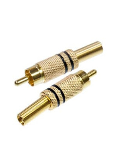 1-210G(RP-219G), штекер RCA металл на кабель винт черный "позолоченный"