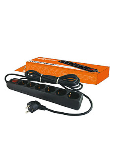 SQ1304-0011, Сетевой фильтр СФ-06В выключатель, 6 гнезд 1,5метра, с заземлением, ПВС  3х1мм2 16А/250