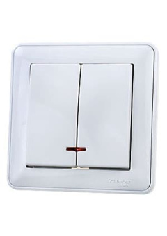 BC516-251-18, Выключатель "WESSEN-59" 2-кл СП16А с индикацией (белый)